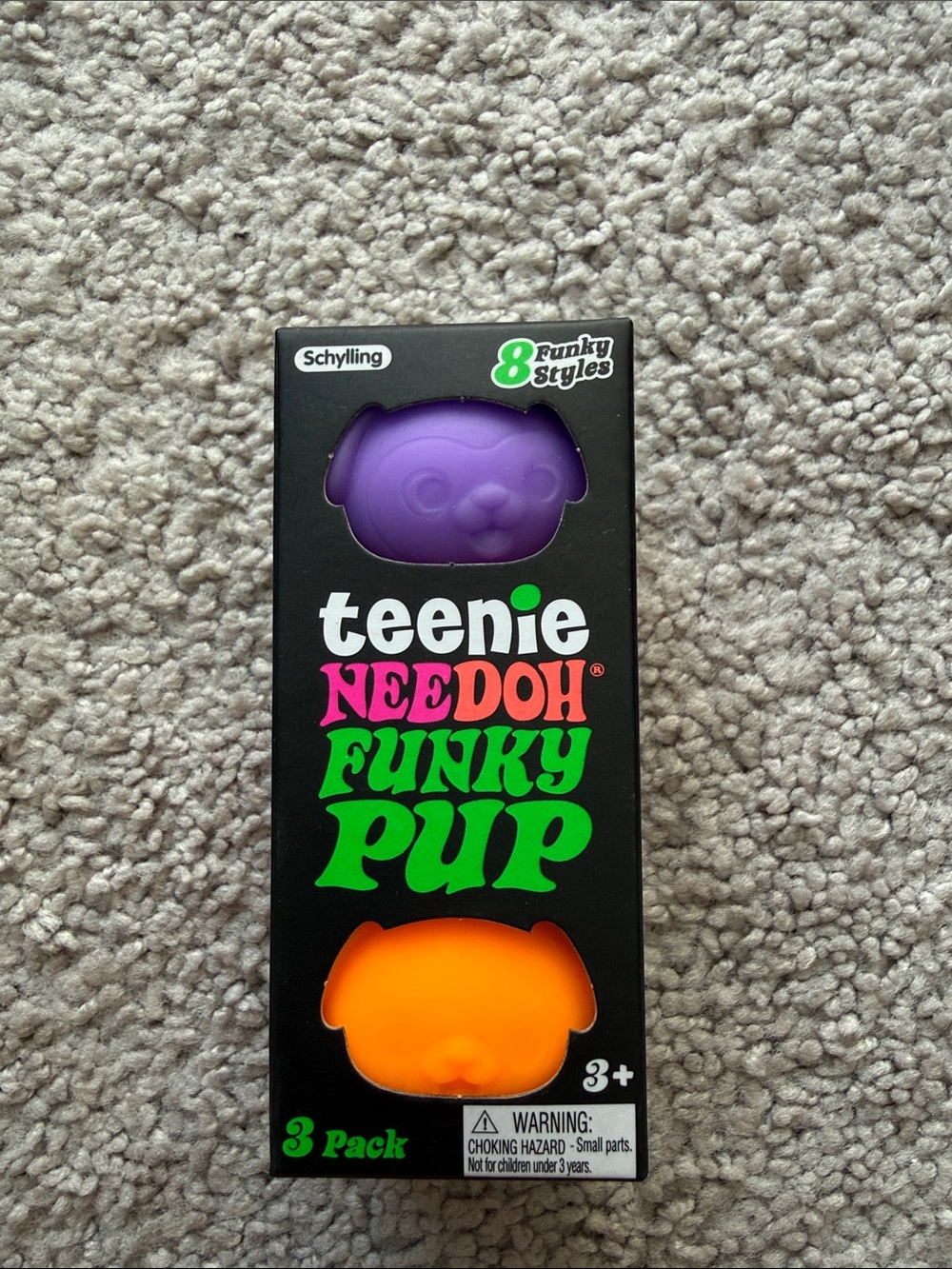 Teenie Neodoh Funky Pup 3-Pack - Purple & Orange